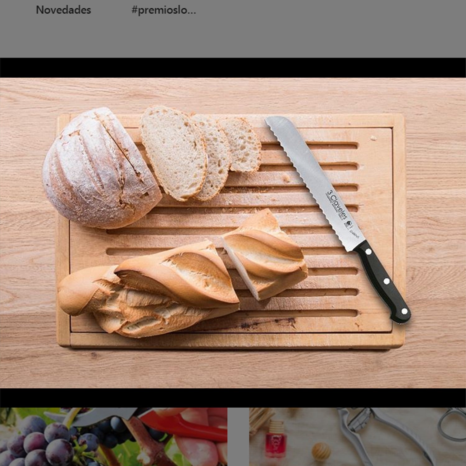 Compar tabla para cortar pan y repostería en madera de haya térmica