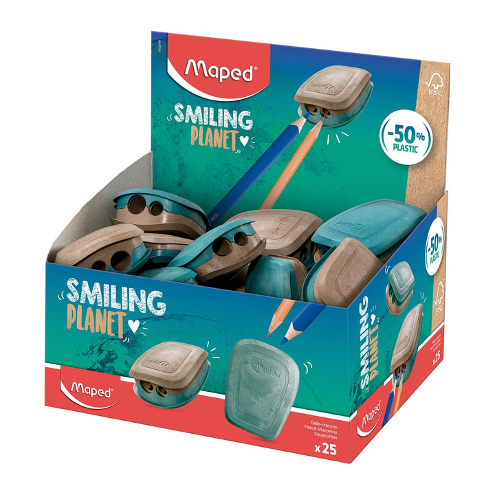 MAPED - Sacapuntas Doble con Depósito en Fibra de Madera FSC