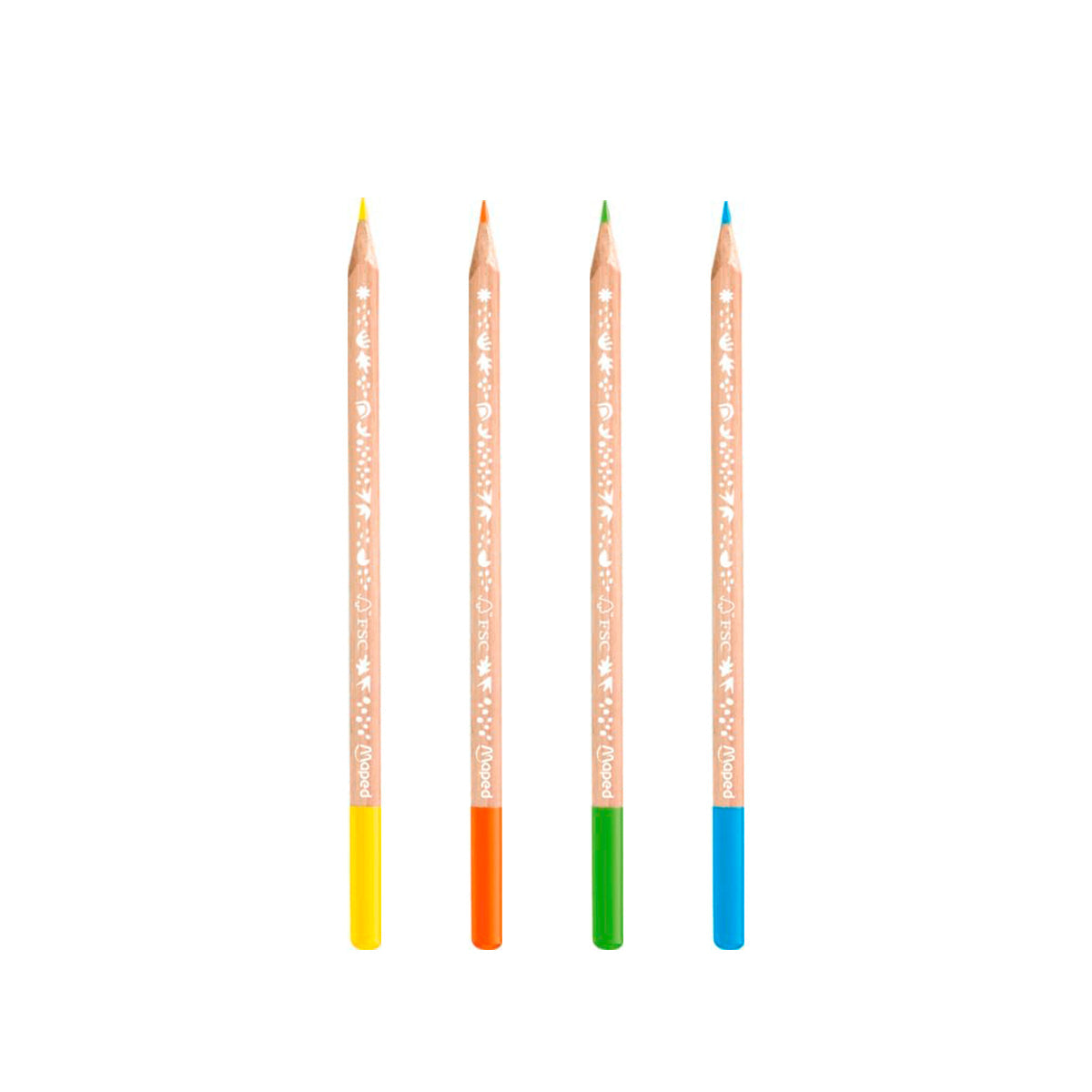 MAPED Smiling Planet - Estuche de 12 Lápices de Colores en Madera FSC