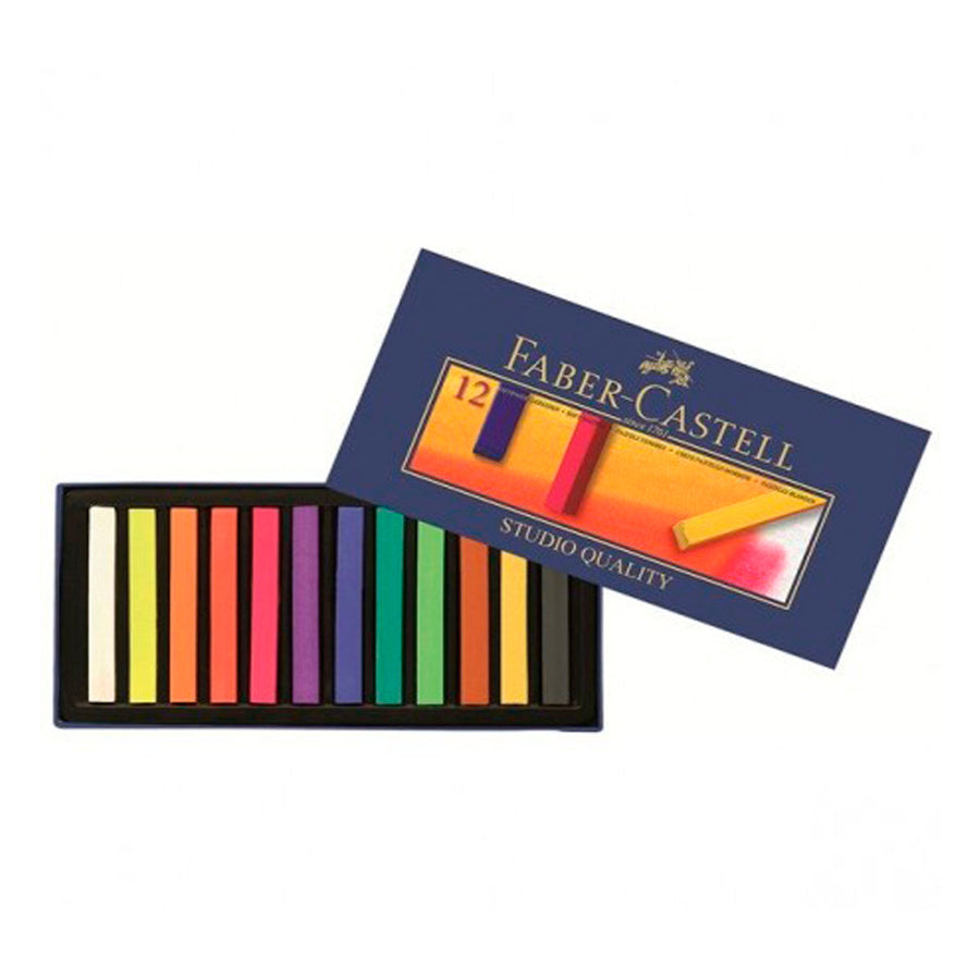 FABER CASTELL - Estuche con 12 Tizas Pastel Blandas
