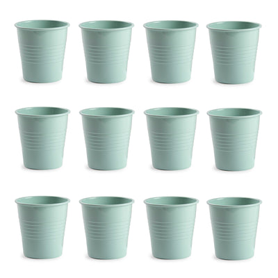 Plastic Forte - Lote de 12 Vasos de Agua de 120 ml Reutilizables. Ideal Fiestas. Verde