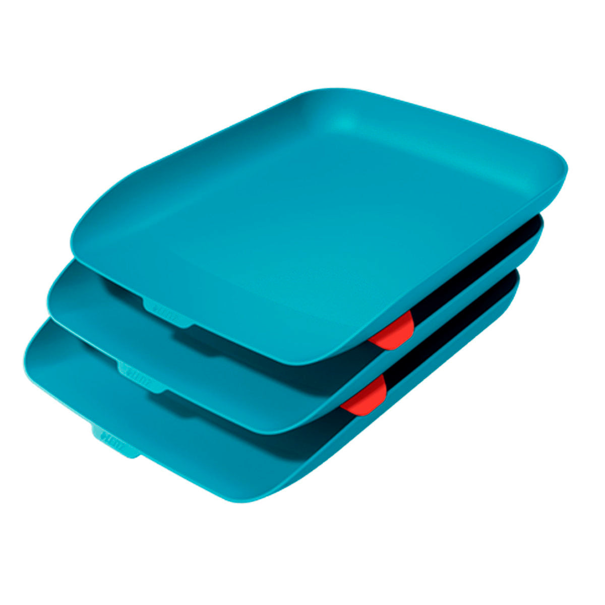 LEITZ Cosy - Set de 3 Bandejas Porta Documentos de Sobremesa Tamaño A4, Azul