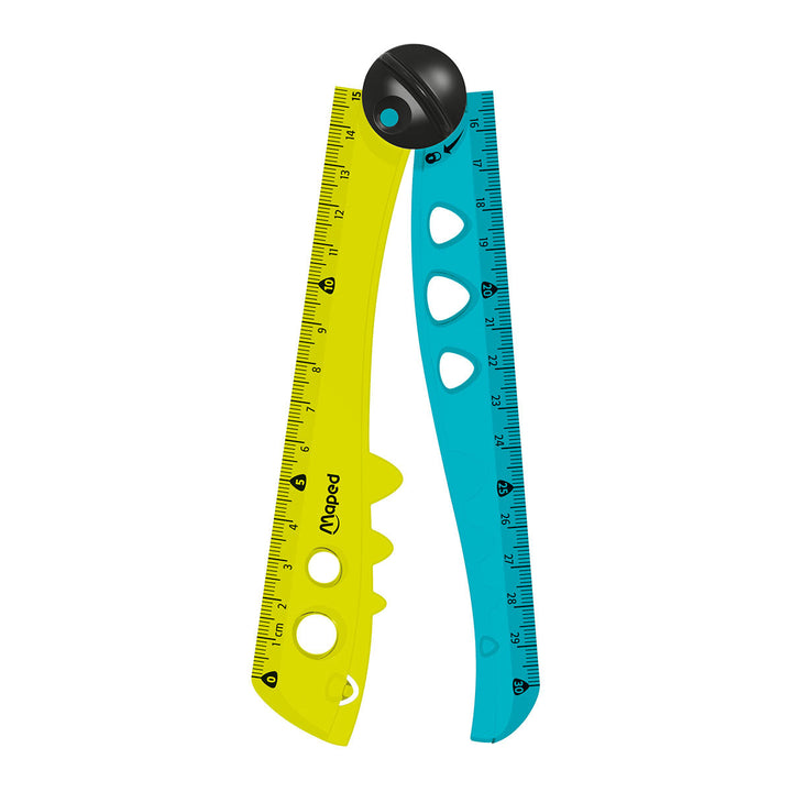 MAPED Croc Croc - Regla de Plástico Plegable 15-30 cm. Ideal Estuches