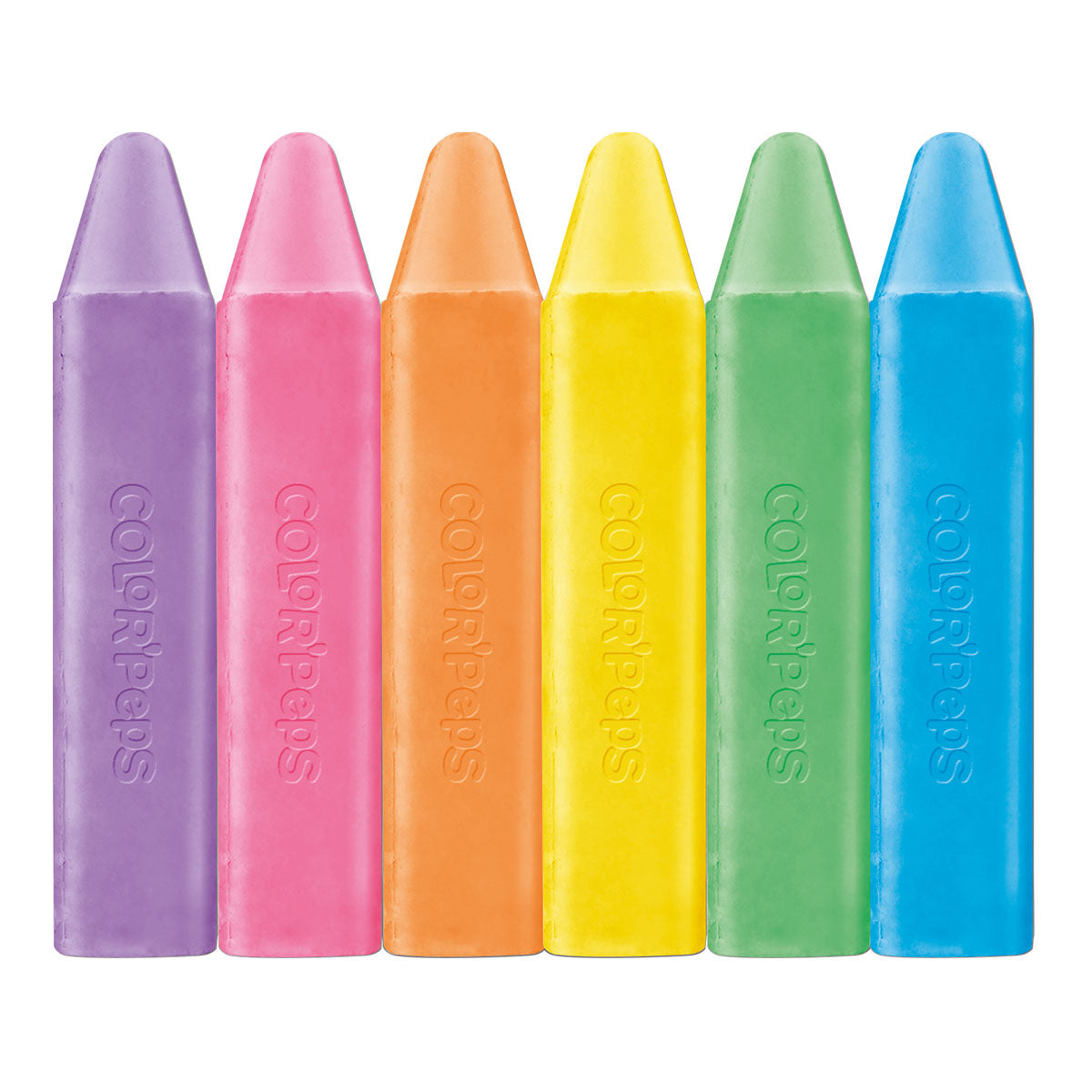 MAPED Color'Peps - Caja de 6 Tizas de Colores Súper Gruesas. Especial para Aceras