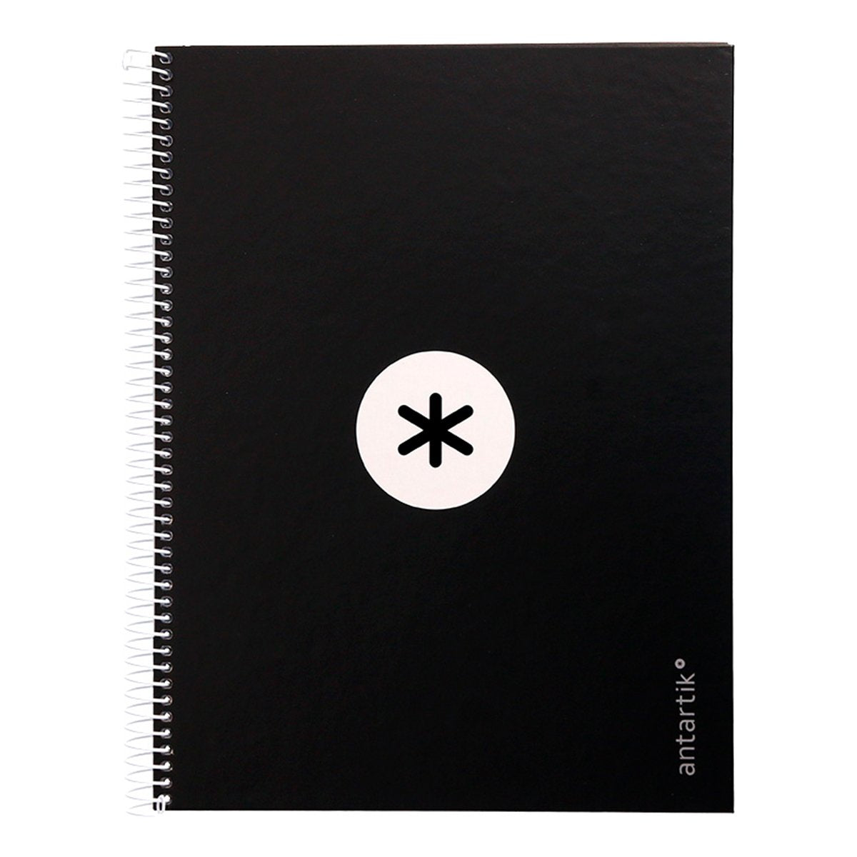 Antartik - Libreta Microperforada A4 con Espiral y Tapa Dura. 1 Banda de Color. Negro