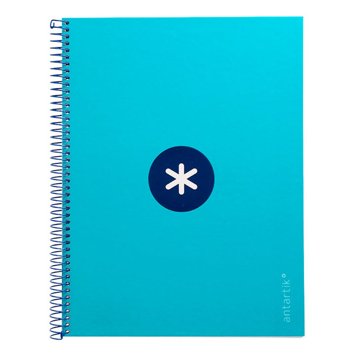 Antartik - Libreta Microperforada A4 con Espiral y Tapa Dura. 1 Banda de Color. Turquesa