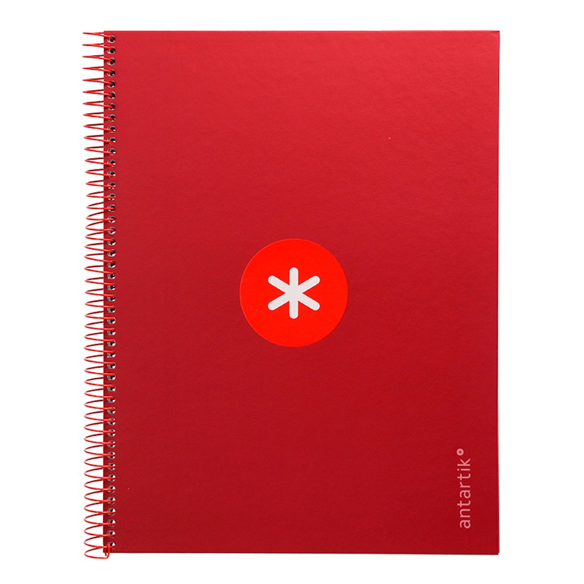 Antartik - Libreta Cuadriculada A4 con Espiral y Tapa Dura. 1 Banda de Color. Frambuesa