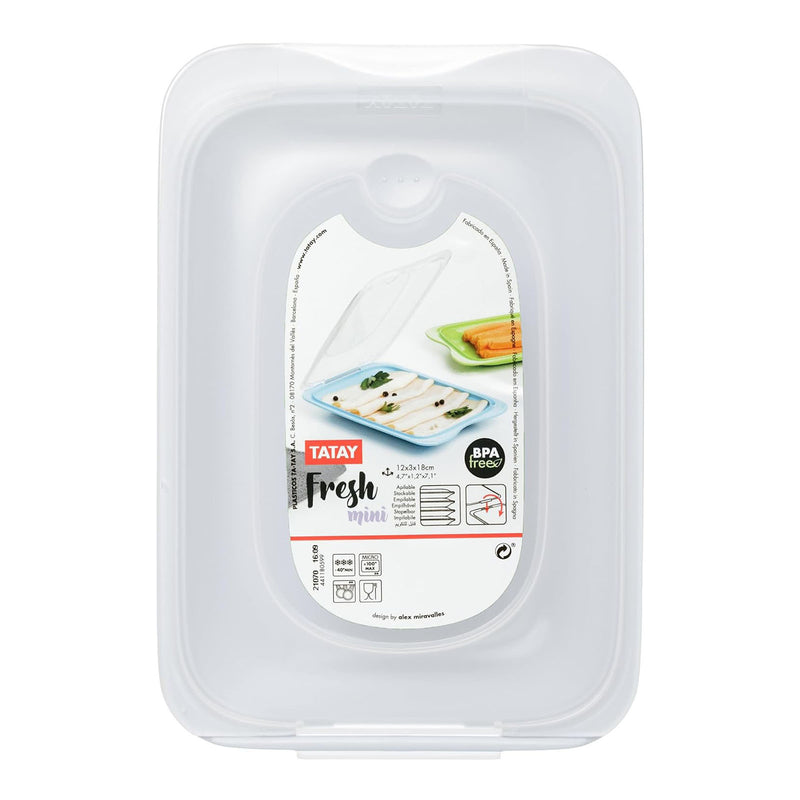 TATAY Fresh Mini - Lote de 3 Recipientes Porta Embutidos y Alimentos. Blanco Pergamon