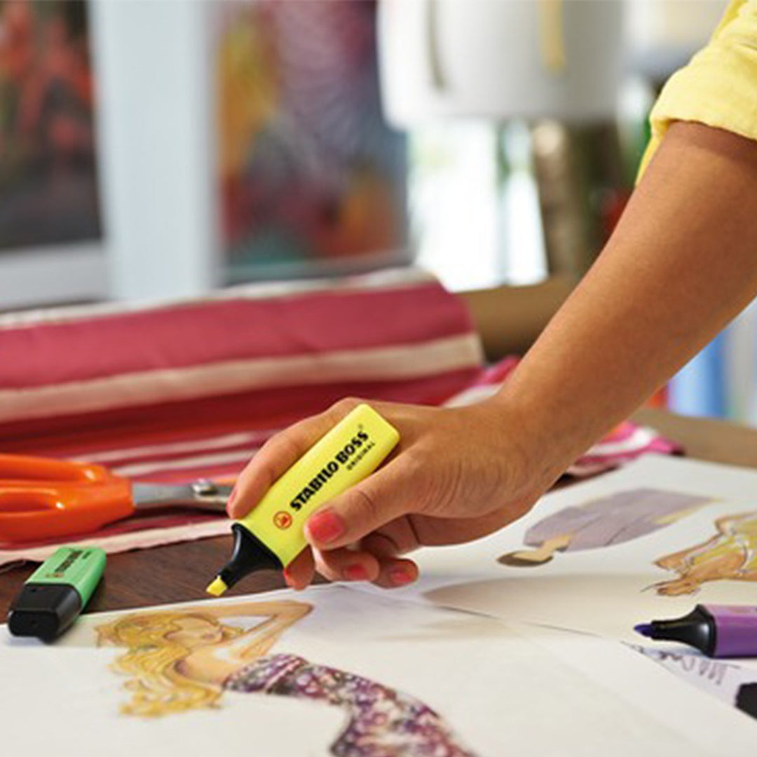 STABILO 70/24 - Marcador Fluorescente Recargable BOSS ORIGINAL, Amarillo