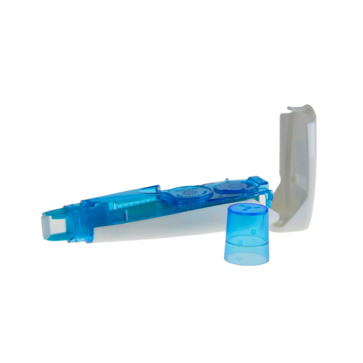 Office Box - Pegamento en Cinta Recargable con Tapa Protectora. Azul