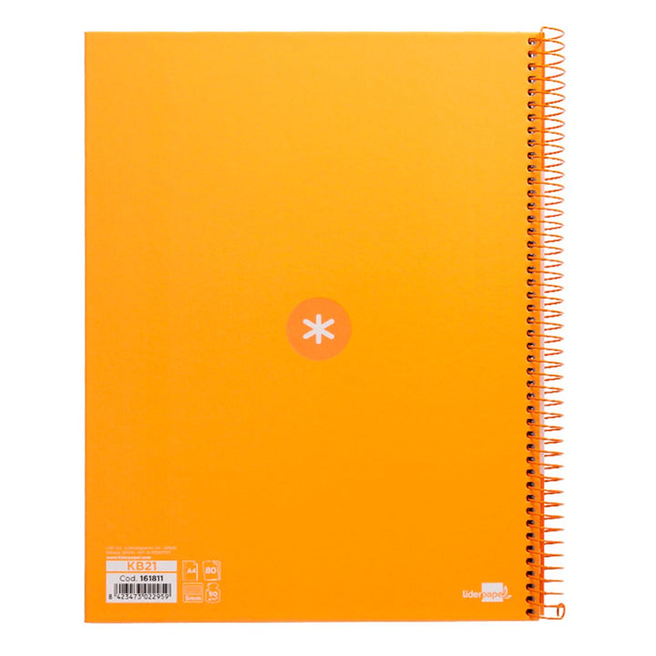 Antartik - Libreta Microperforada A4 con Espiral y Tapa Dura. 1 Banda de Color. Mostaza