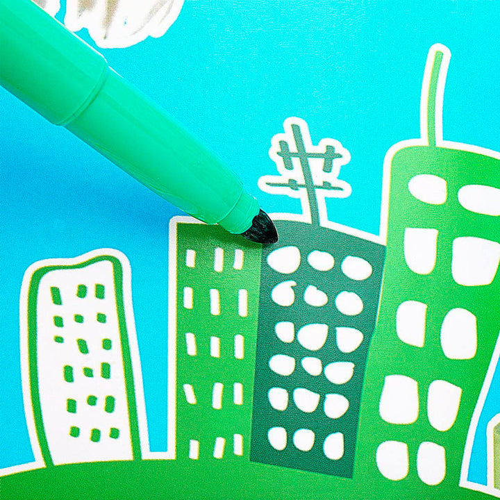 GIOTTO - Estuche 12 Rotuladores Maxi-Turbo, Súper Lavables con la Punta Bloqueada