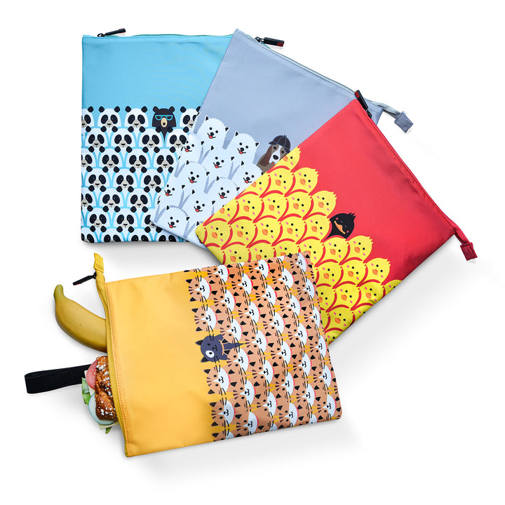 IRIS Snack Bag Friends - Bolsa Porta Meriendas Infantil Flexible y Plegable. Chicks