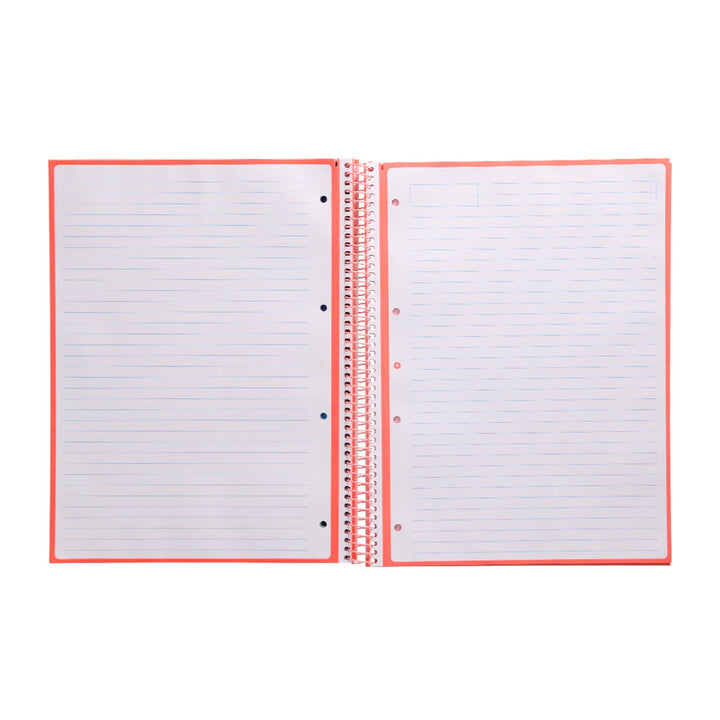 Antartik - Libreta Rayada A4 con Espiral y Tapa Dura. 1 Banda de Color. Coral