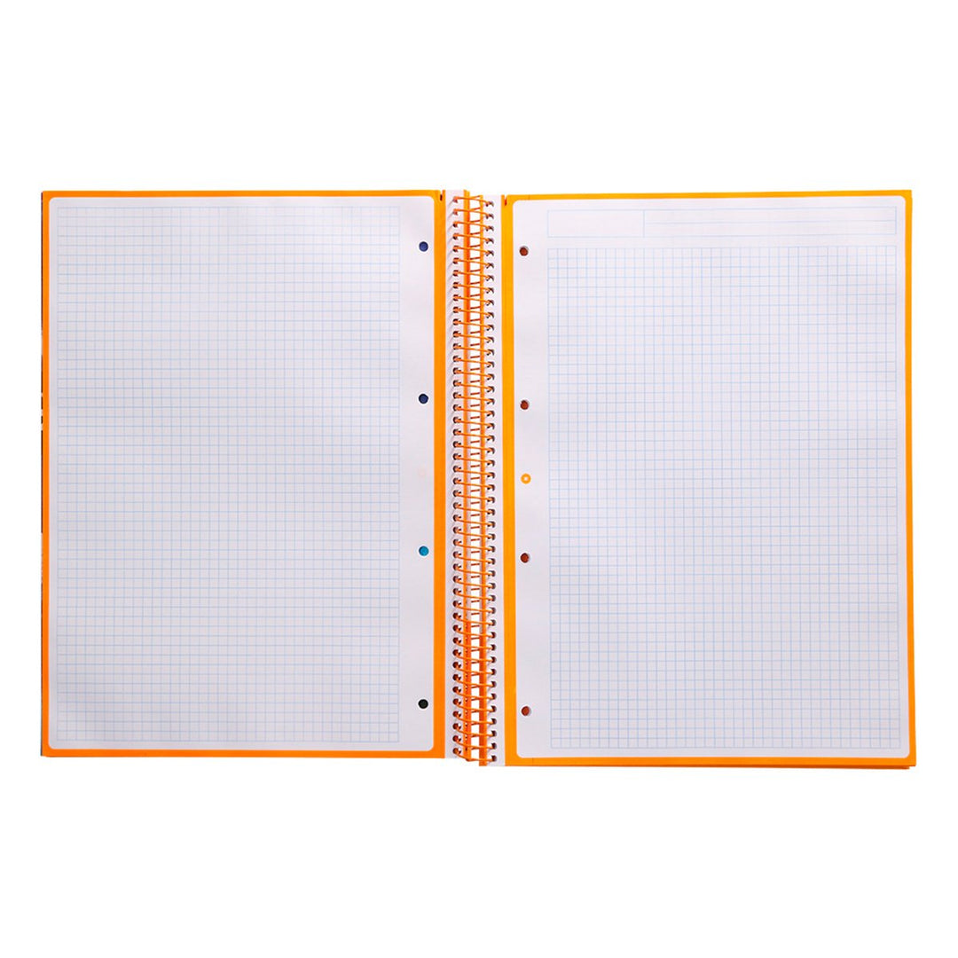 Antartik - Libreta Microperforada A4 con Espiral y Tapa Dura. 1 Banda de Color. Mostaza