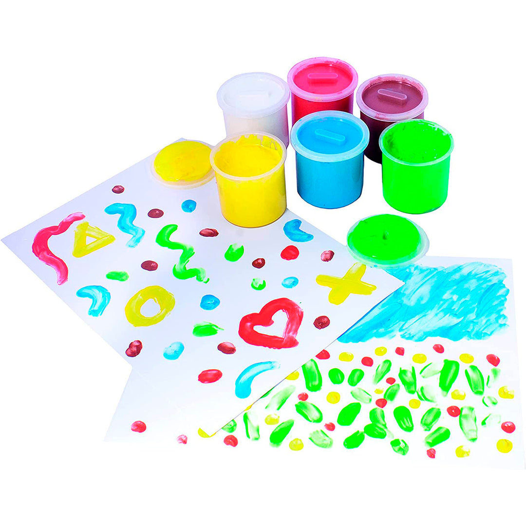 JOVI - Lote de 6 Botes de Pintura para Dedos en Colores Surtidos