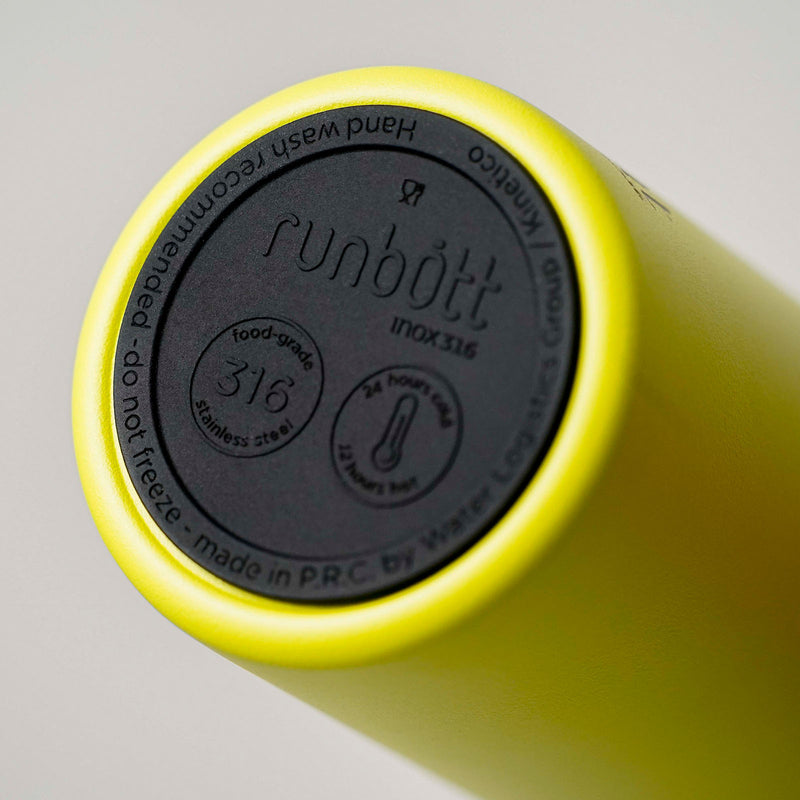 Runbott Sport - Botella Térmica Reutilizable de 0.6L con Interior Cerámico. Amarillo