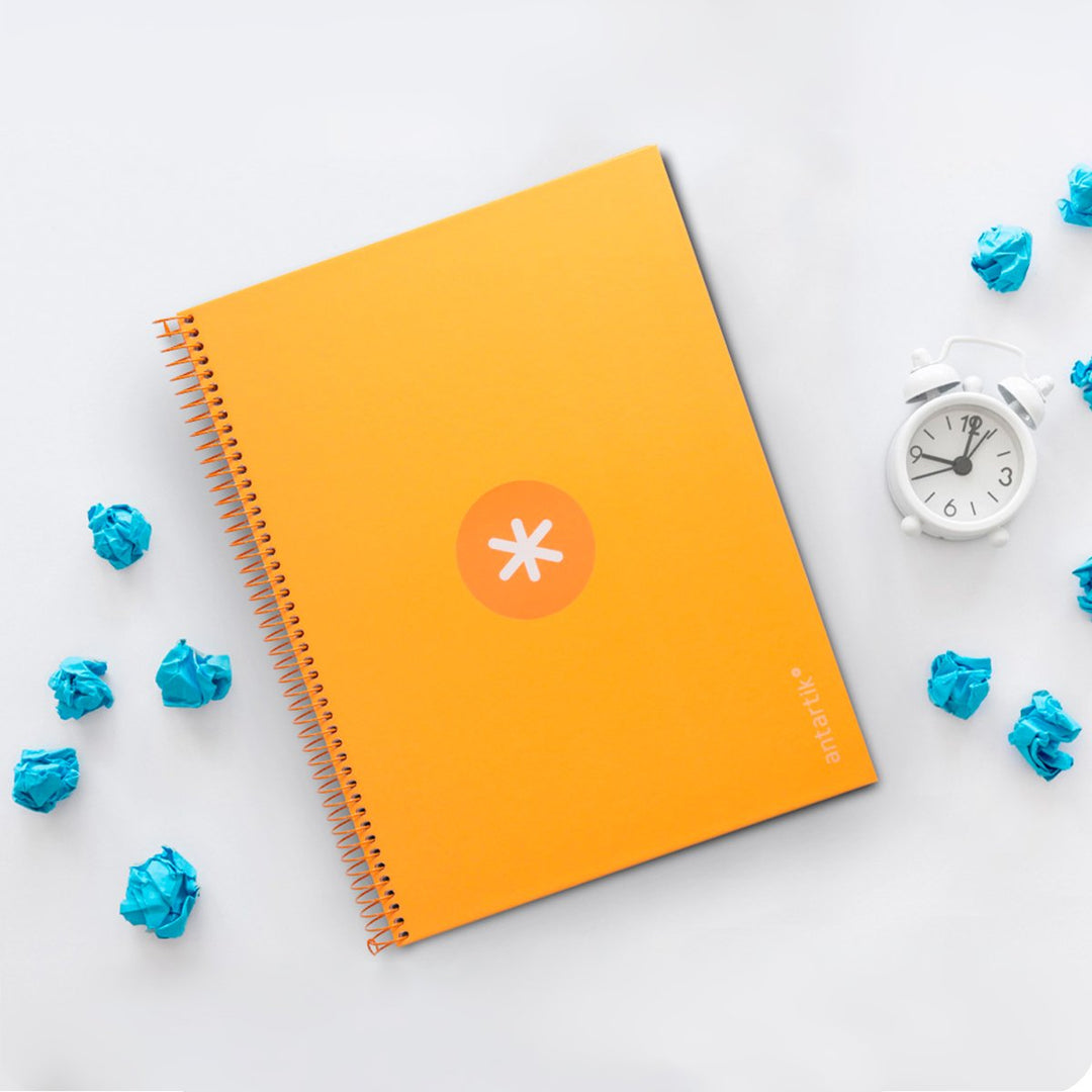 Antartik - Libreta Rayada A4 con Espiral y Tapa Dura. 1 Banda de Color. Mostaza