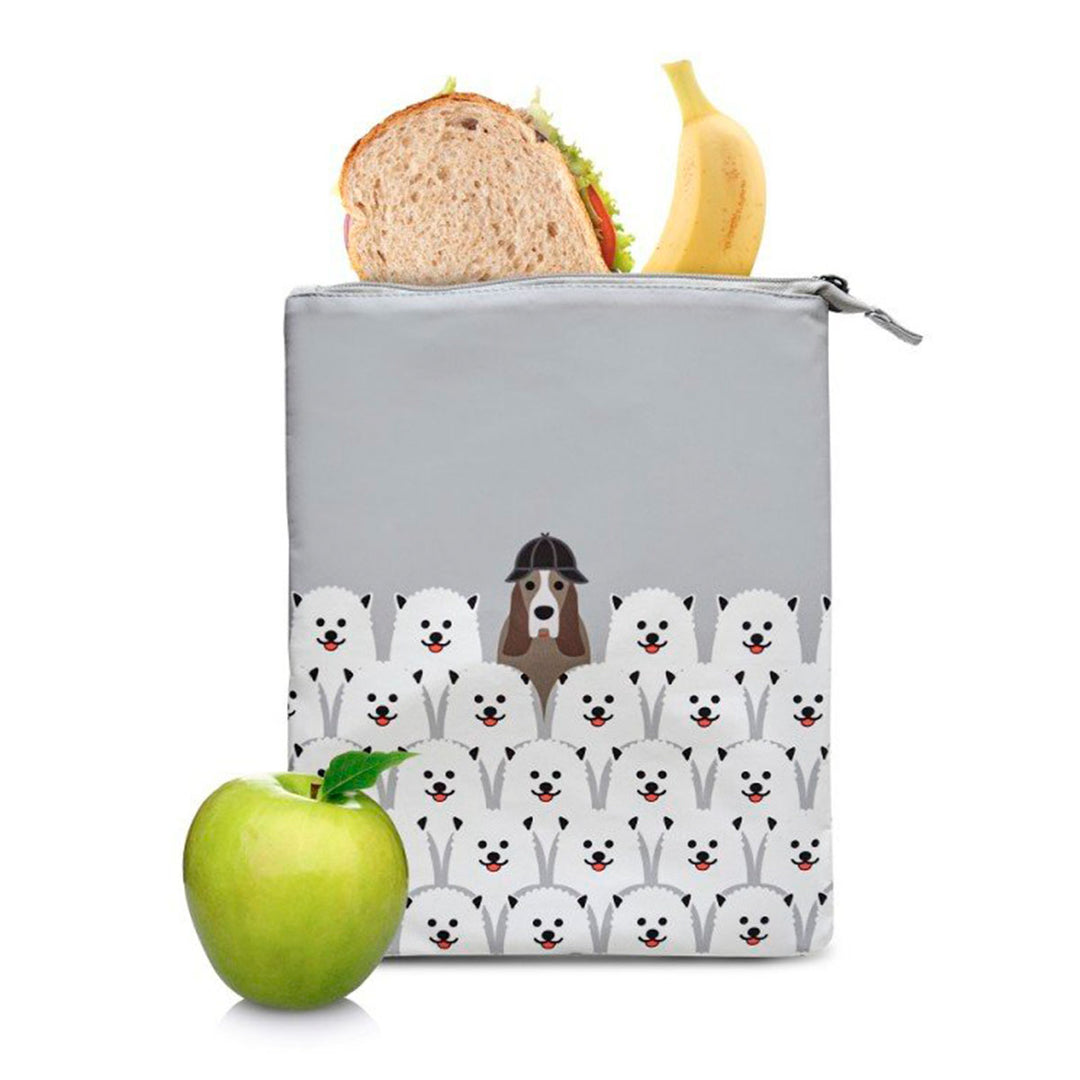 IRIS Snack Bag Friends - Bolsa Porta Meriendas Infantil Flexible y Plegable. Dogs