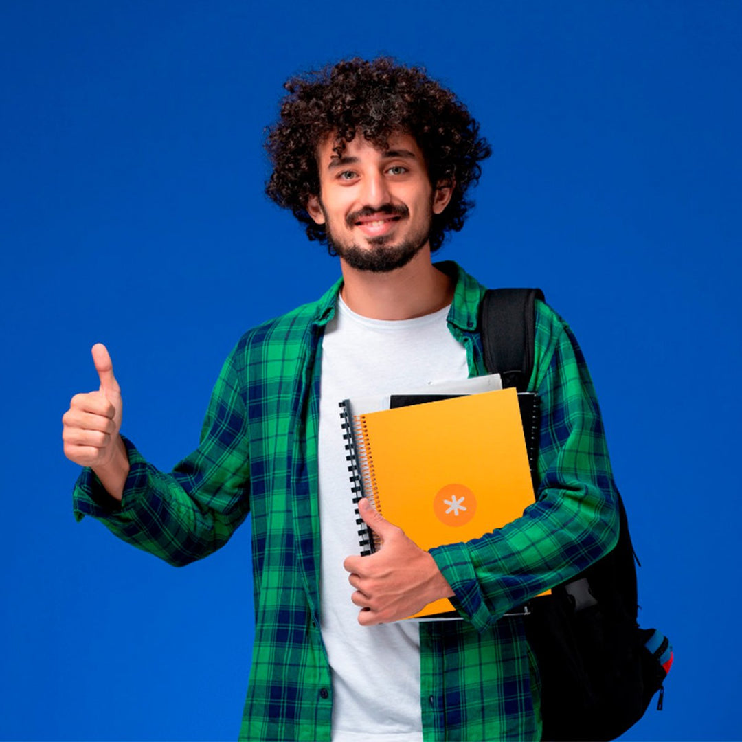 Antartik - Libreta Microperforada A4 con Espiral y Tapa Dura. 1 Banda de Color. Mostaza