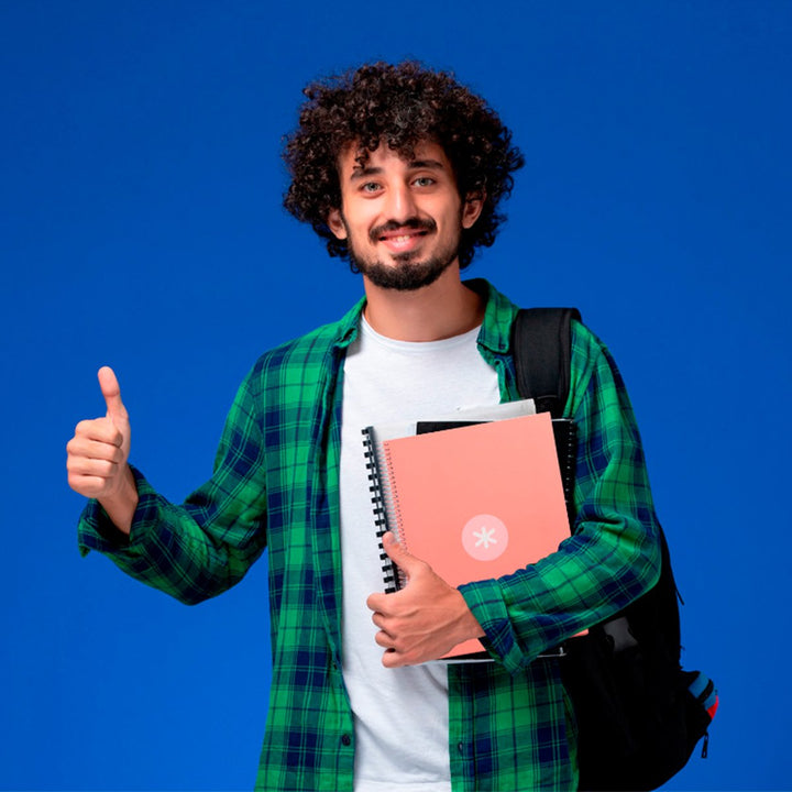 Antartik - Libreta Rayada A4 con Espiral y Tapa Dura. 1 Banda de Color. Coral