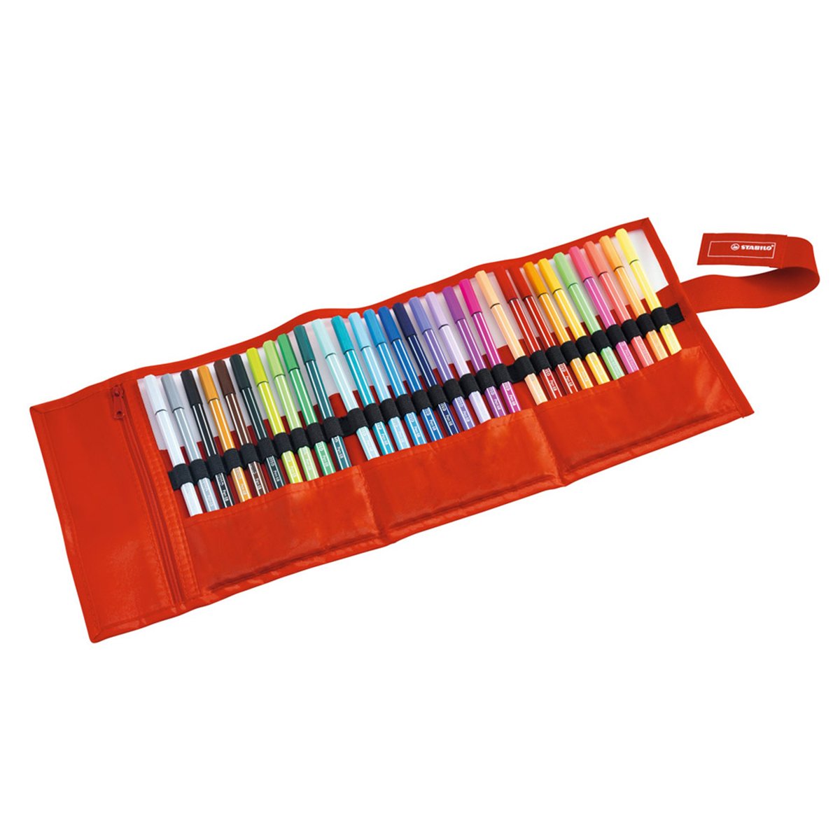 STABILO 6830-2 - Estuche de Tela Enrollable Rollerset con 30 Rotuladores Pen 68