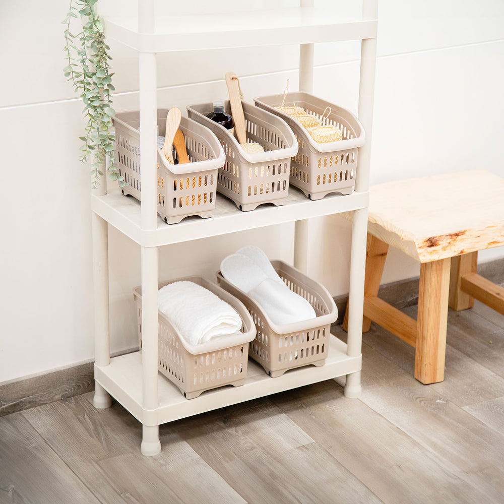 Plastic Forte - Cesta Organizadora con Ruedas Nº 2. Ideal Armarios. Blanco