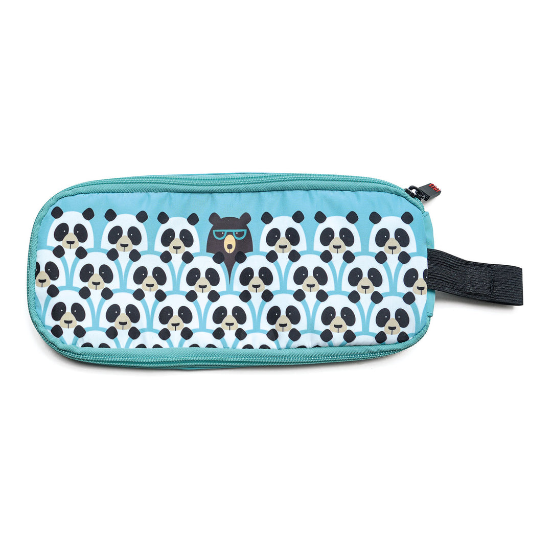 IRIS Zipper Roll Friends - Porta Bocadillos Infantil Plegable y Flexible con Cremallera. Panda