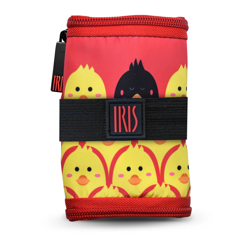 IRIS Zipper Roll Friends - Porta Bocadillos Infantil Plegable y Flexible con Cremallera. Chiks