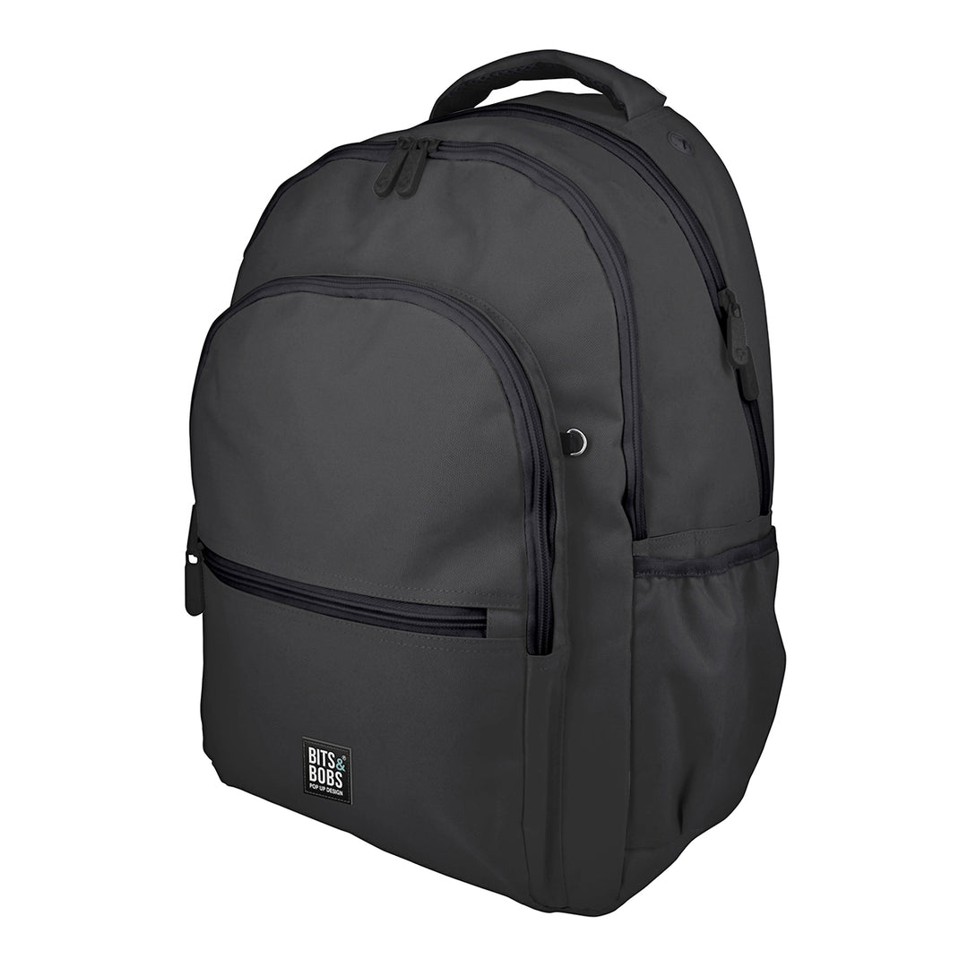 Grafoplás - Mochila Escolar 3 Cremalleras con Divisor Portátil y Adaptable Carrito. Negro