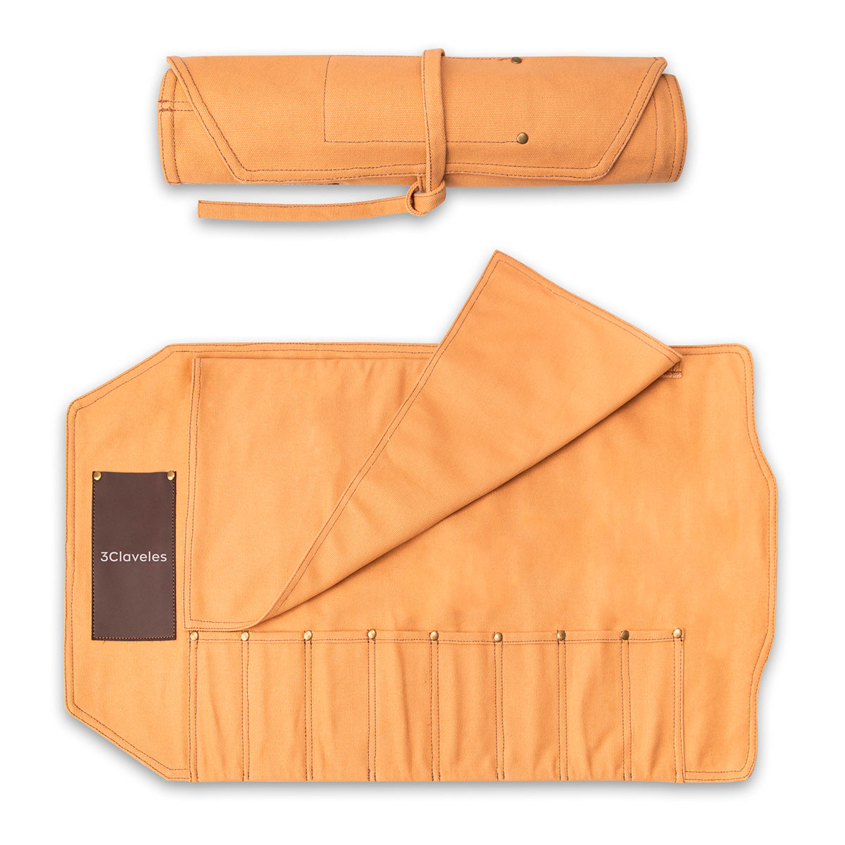 3 Claveles - Estuche Manta Profesional Enrollable de Loneta Densa para 8 Cuchillos