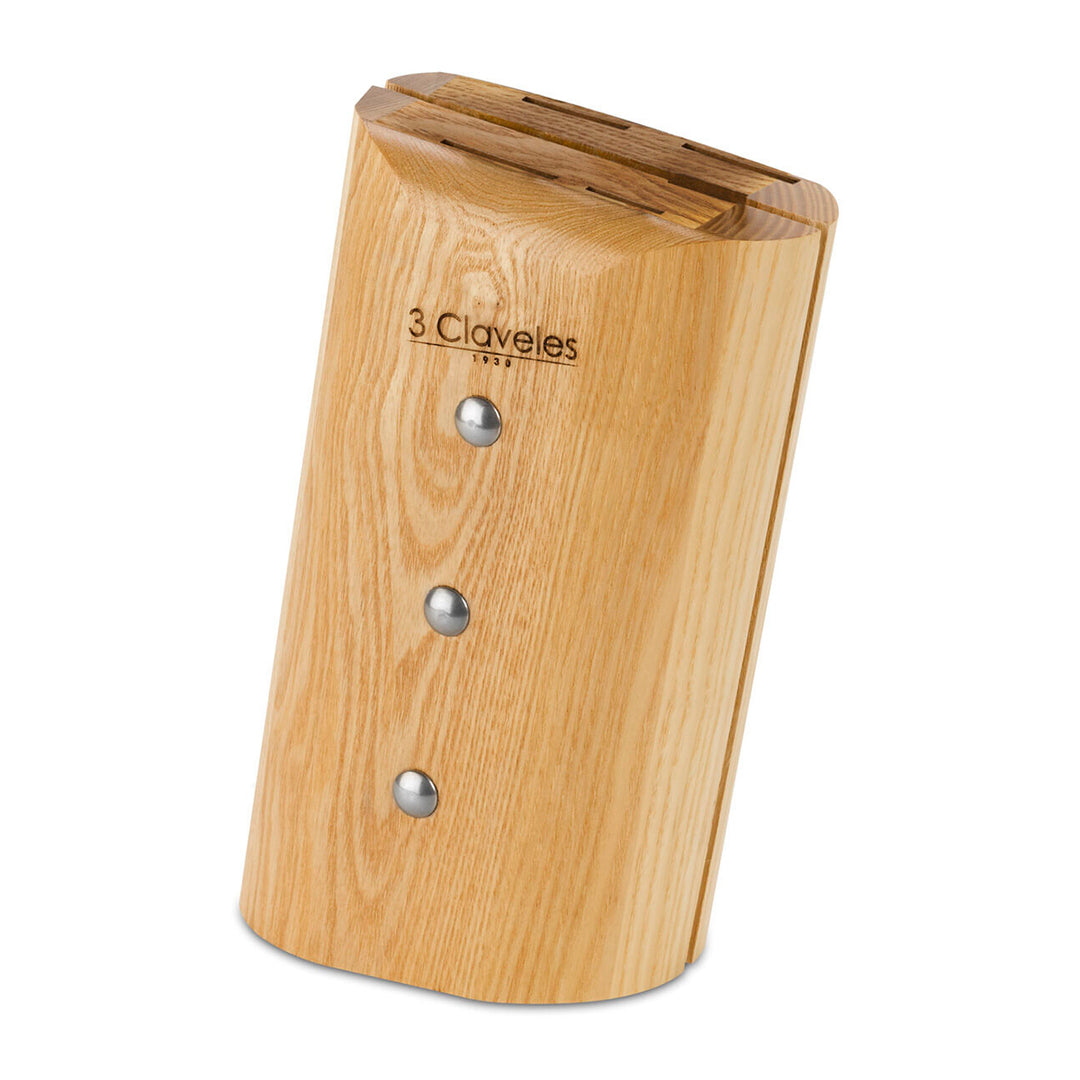 3 Claveles - Taco para Cuchillos de hasta 25 cm y Tijeras Universal ASH Madera de Fresno