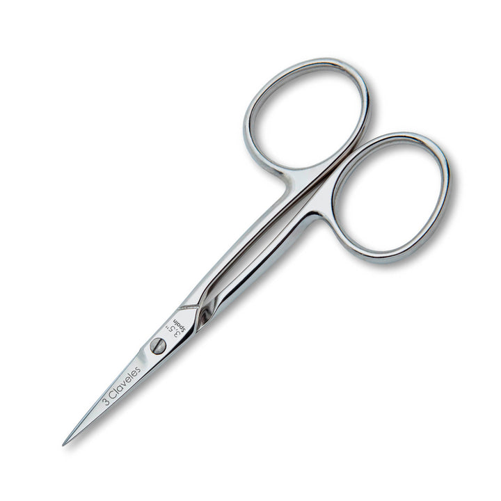 3 Claveles - Tijeras de Cutículas Pro 9 cm Corte Recto. Acero Carbono Forjado en Caliente