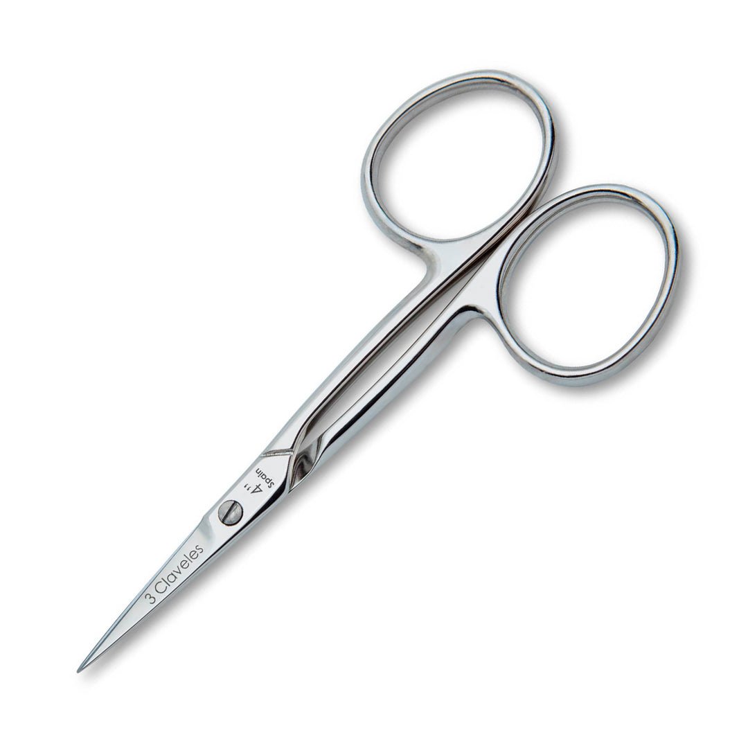 3 Claveles - Tijeras de Cutículas Pro 10 cm Corte Recto. Acero Carbono Forjado en Caliente