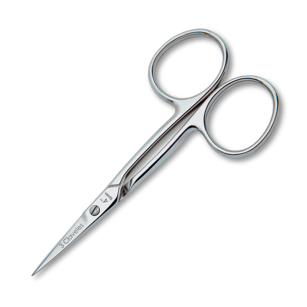 3 Claveles - Tijeras de Cutículas Pro 10 cm Corte Recto. Acero Carbono Forjado en Caliente