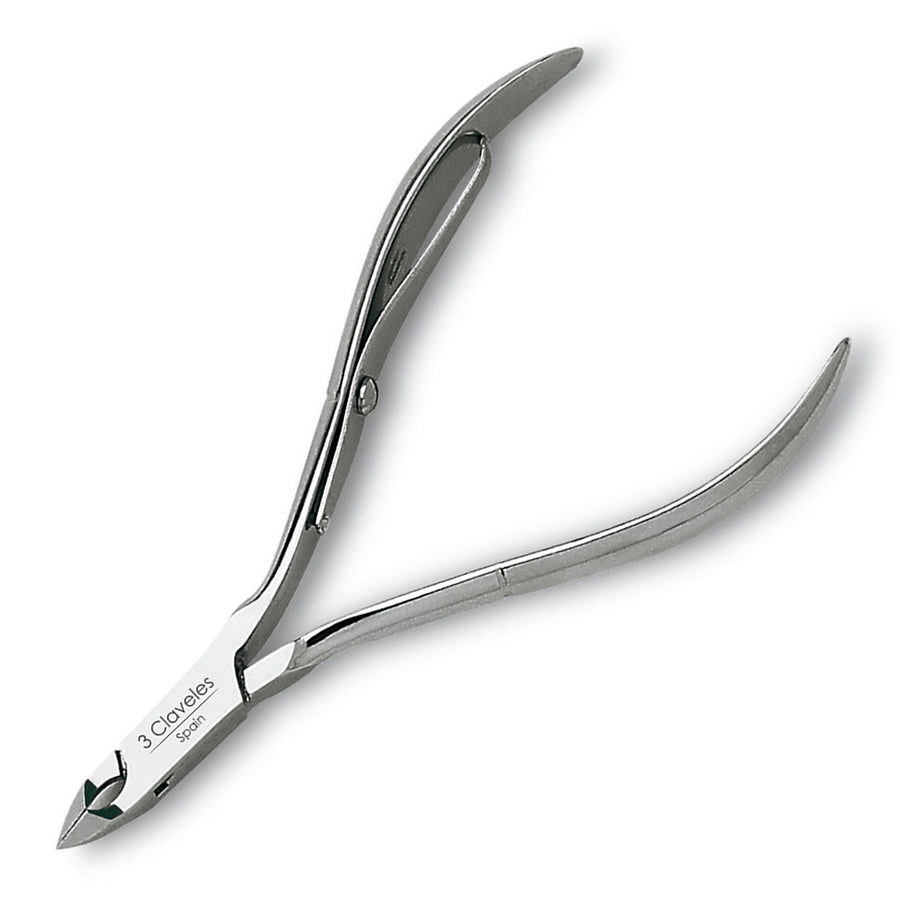 3 Claveles - Alicate Cutículas Mach. 10 cm Corte 5 mm. Acero al Carbono Forjado en Caliente