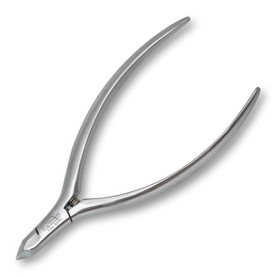 3 Claveles - Alicate Cutículas 11 cm Corte Recto. Acero Inoxidable Fundición a Presión