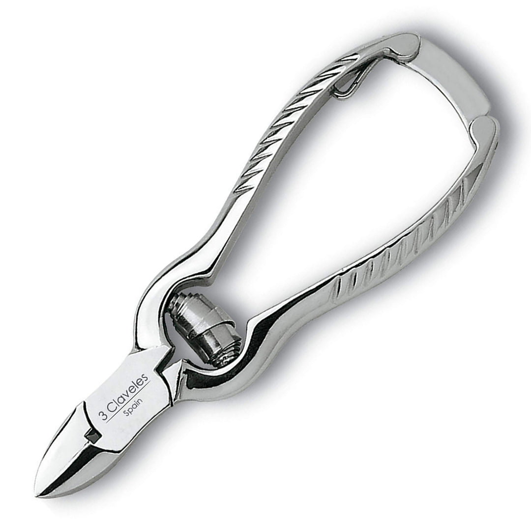 3 Claveles - Alicate de Uñas Americano Curvo 11.5 cm. Acero al Carbono Forjado en Caliente