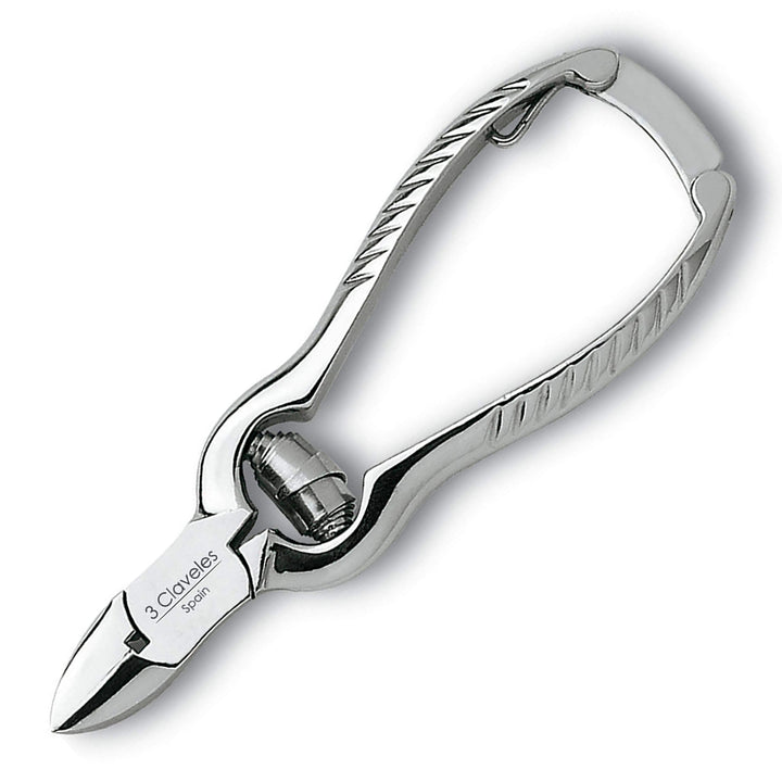 3 Claveles - Alicate de Uñas Americano Curvo 11.5 cm. Acero al Carbono Forjado en Caliente