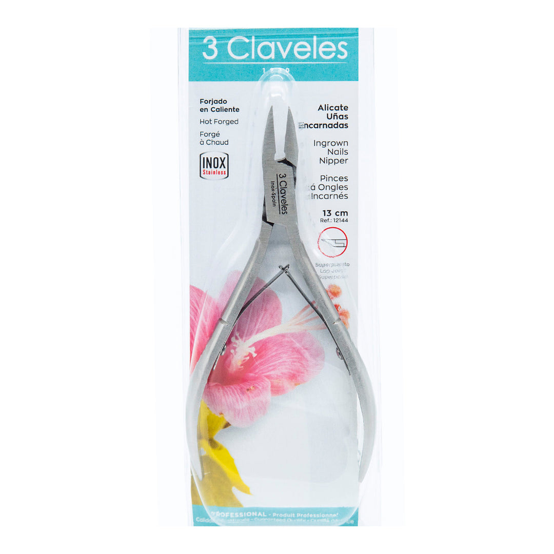 3 Claveles - Alicate Uñas Encarnadas 13 cm. Acero Inoxidable Forjado en Caliente
