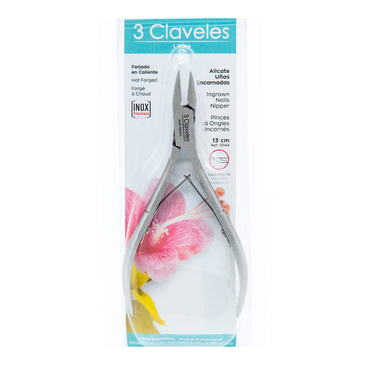 3 Claveles - Alicate Uñas Encarnadas 13 cm. Acero Inoxidable Forjado en Caliente