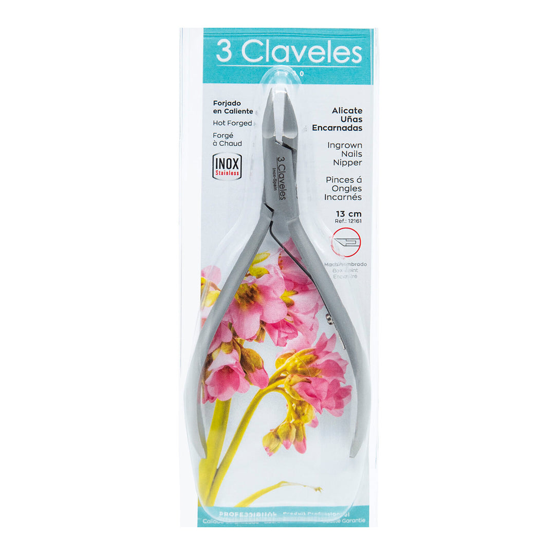 3 Claveles - Alicate Uñas Encarnadas Mach. 13 cm. Acero Inoxidable Forjado en Caliente