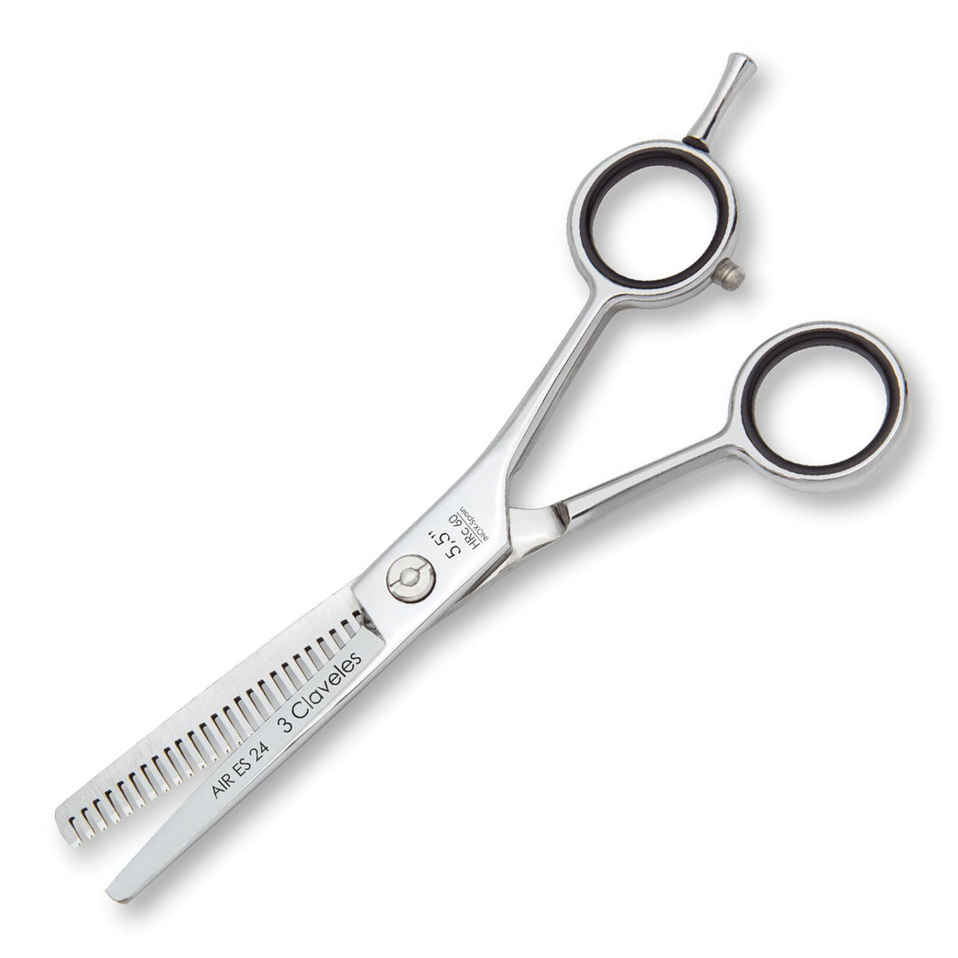 3 Claveles Air - Tijera Profesional Peluquero 5.5" Esculpir ES 24 Acero Forjado en Caliente