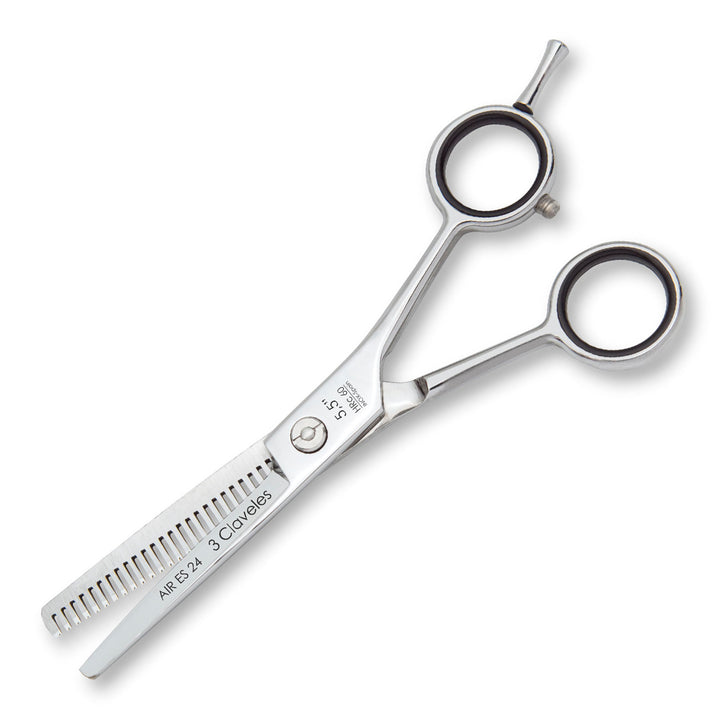 3 Claveles Air - Tijera Profesional Peluquero 5.5" Esculpir ES 24 Acero Forjado en Caliente