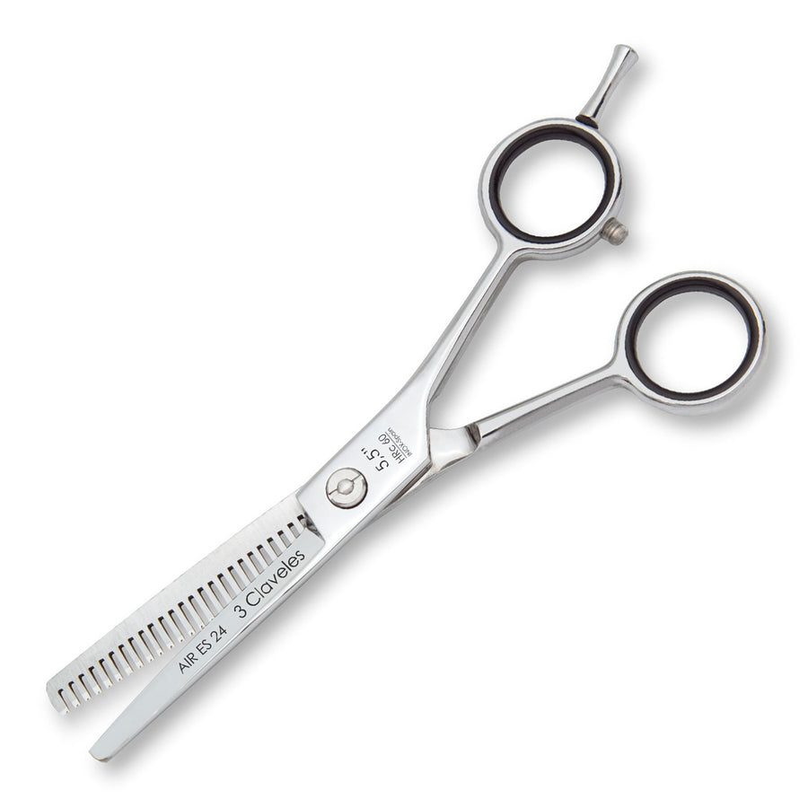 3 Claveles Air - Tijera Profesional Peluquero 5.5" Esculpir ES 24 Acero Forjado en Caliente