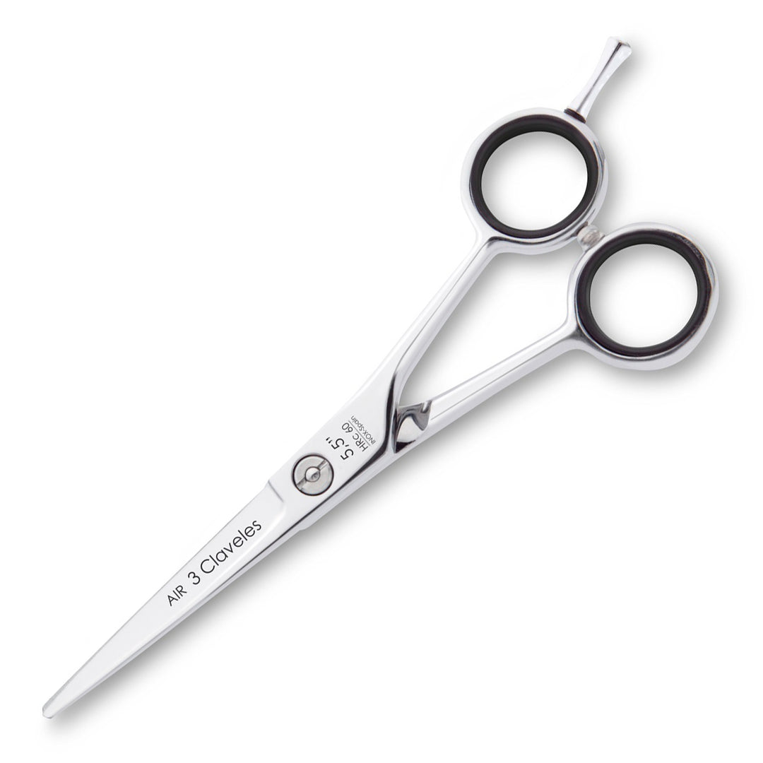 3 Claveles Air - Tijera Profesional Peluquero 5.5" Acero Inox. Filo Suave Forjado en Caliente