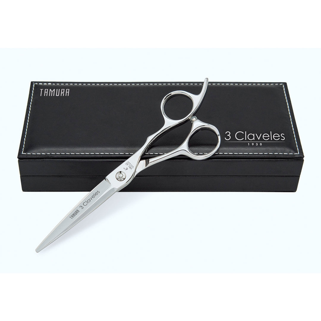 3 Claveles Tamura - Tijera Profesional Peluquero 6" Acero Filo Navaja Forjado en Caliente