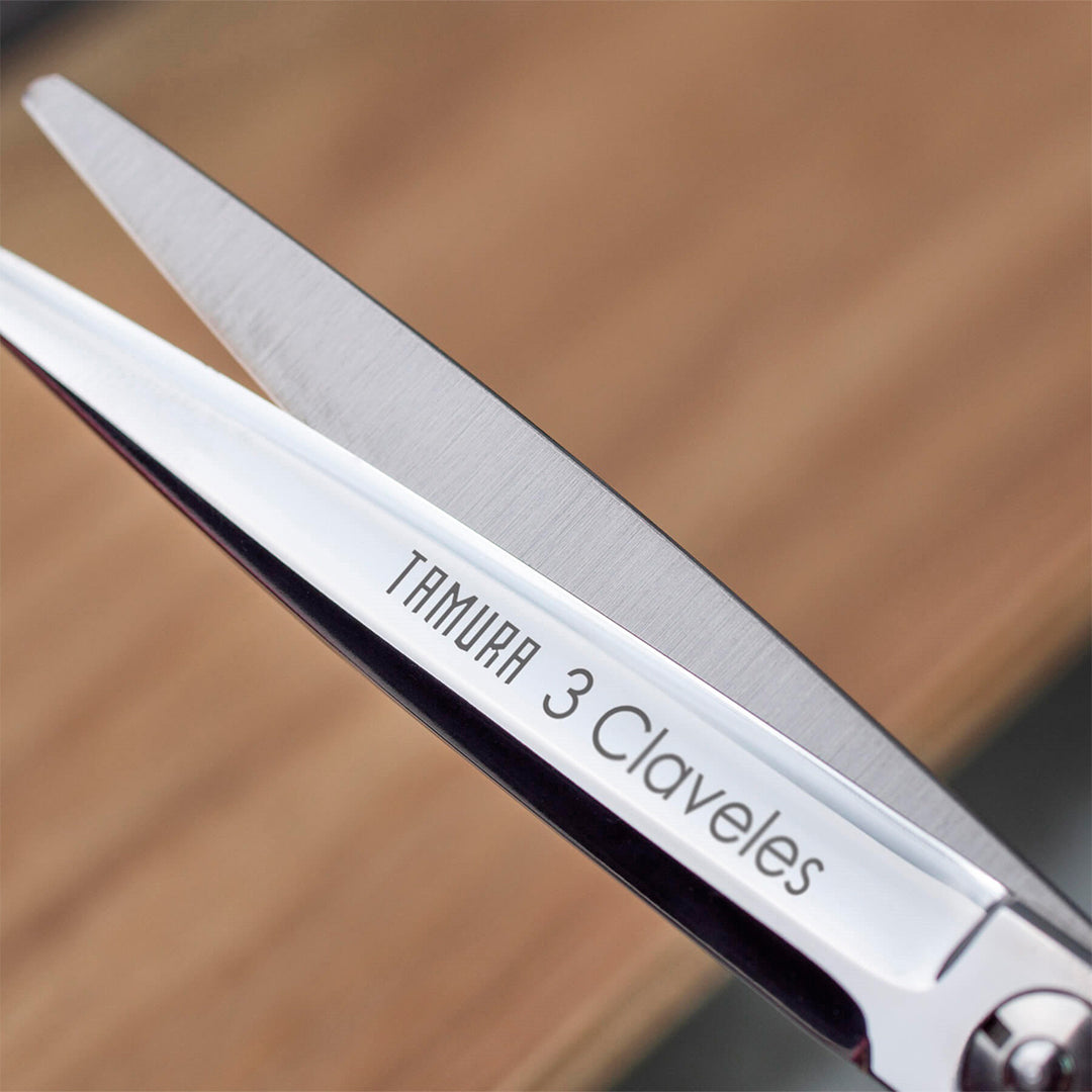 3 Claveles Tamura - Tijera Profesional Peluquero 6" Acero Filo Navaja Forjado en Caliente