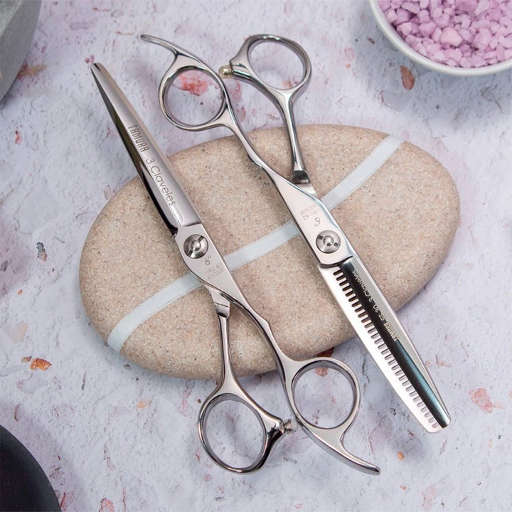 3 Claveles Tamura - Tijera Profesional Peluquero 6" Esculpir ES 30 Acero Forjado en Caliente