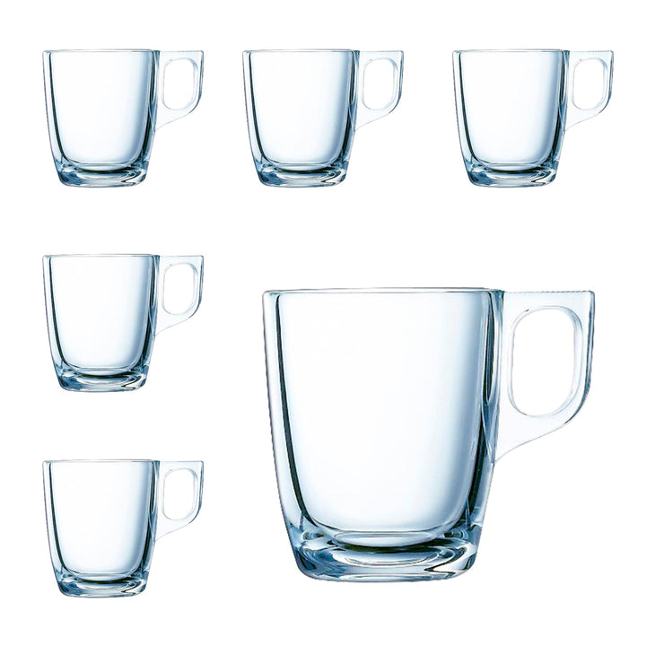 Luminarc Nuevo - Juego de 6 Tazas de Café de 9 cl en Vidrio Templado Extra Resistente
